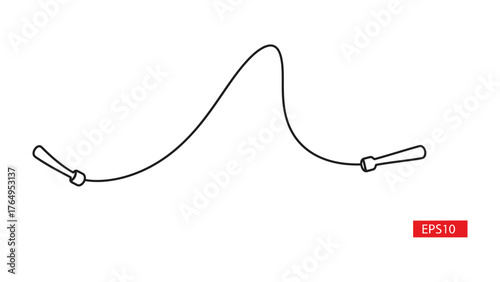 Jump Rope: A classic jump rope, a symbol of childhood games, fitness, and agility. A perfect illustration for fitness, sport and active lifestyle.