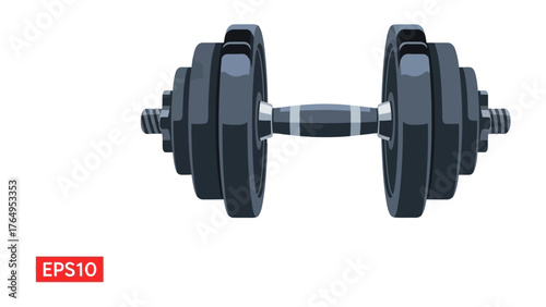 Dumbbell and Weightlifting: A detailed illustration captures a classic dumbbell. Focused on strength and fitness.