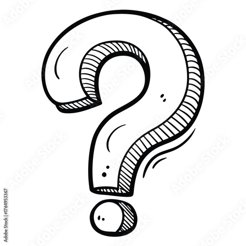 Black question mark icon vector illustration on a white background design
