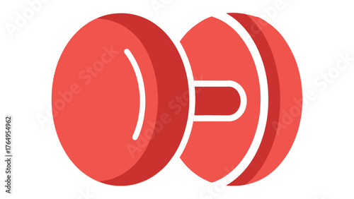 Dumbbell Icon: A bold, minimalist icon of a single red dumbbell, symbolizing strength and fitness.