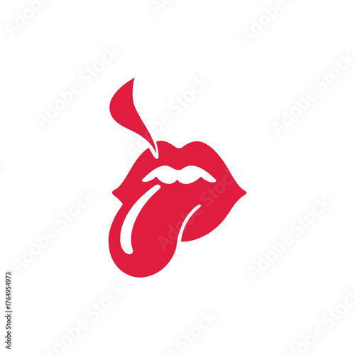 Minimal Vector Lip Silhouette Logo Design Icon – Elegant Feminine Beauty Cosmetic Brand Emblem for Makeup, Fashion, Spa