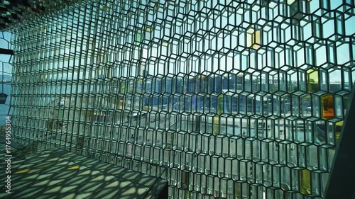 Inside the Harpa Concert Hall in Reykjavík, Iceland