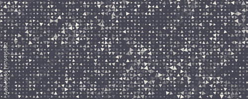 Triangular Halftone Texture Retrowave Vector Geometric Technology Abstract Background. Half Tone Triangles Retro Colored Pattern.