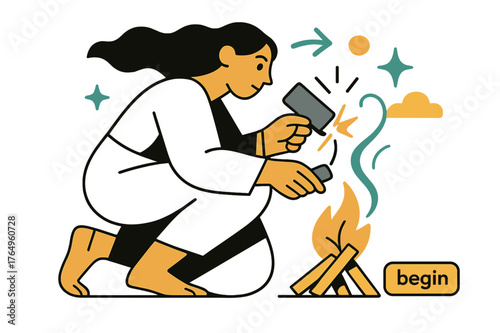 First Ember Ignition. Keeper of the Hearth ? First Ember. A steel and flint kiss with a tiny spark; thin lines trace the ember?s breath into kindling. Tag