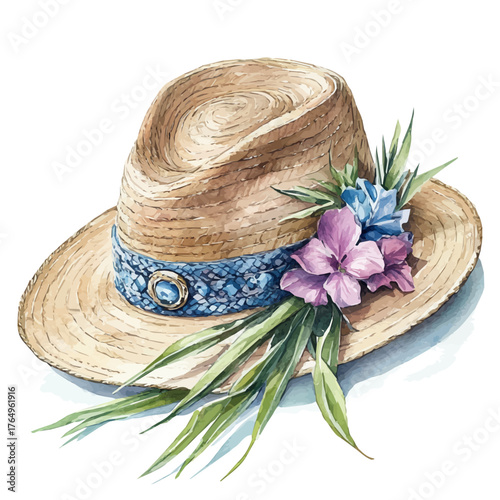 watercolor of Hat Pin, vector, isolated on a white background.