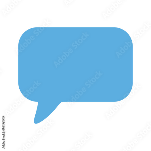 Speech bubble. Blue blank chat message notification icon vector popup. Flat design element for conversation interfaces, social media, business websites, or mobile applications. EPS 10, fully editable.