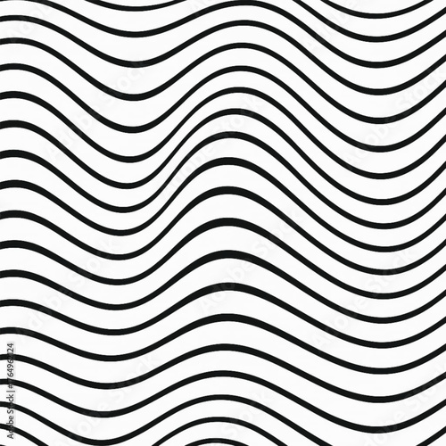 Abstract wave lines black and white seamless patten