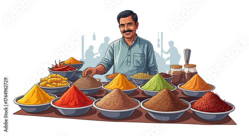 A man in traditional attire playing a sitar, a long-necked stringed instrument.