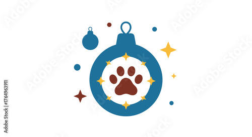 Spread holiday cheer with this adorable paw print Christmas ornament, perfect for pet lovers who want to decorate with festive, whimsical touches and showcase their furry friends