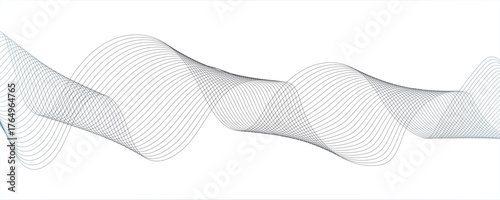Abstract white background with gray smoke blend wave lines and technology background.flow dynamic technology digital soundwave minimal isolated. frequency web and noise gradient science futuristic.