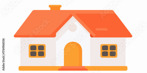 Ilustração vetorial de uma casa simples e colorida, perfeita para projetos de design gráfico e representações de moradia.