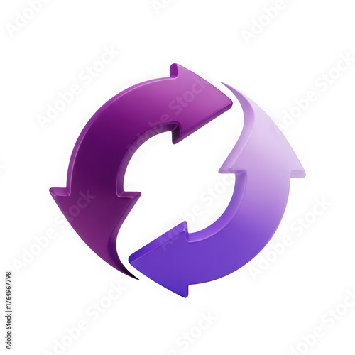 Two interlocking purple and blue gradient arrows forming a circular shape isolated on transparent background Free Download Two interlocking purple and blue gradient arrows forming a circular shape isolated on transparent background - GFXLoad