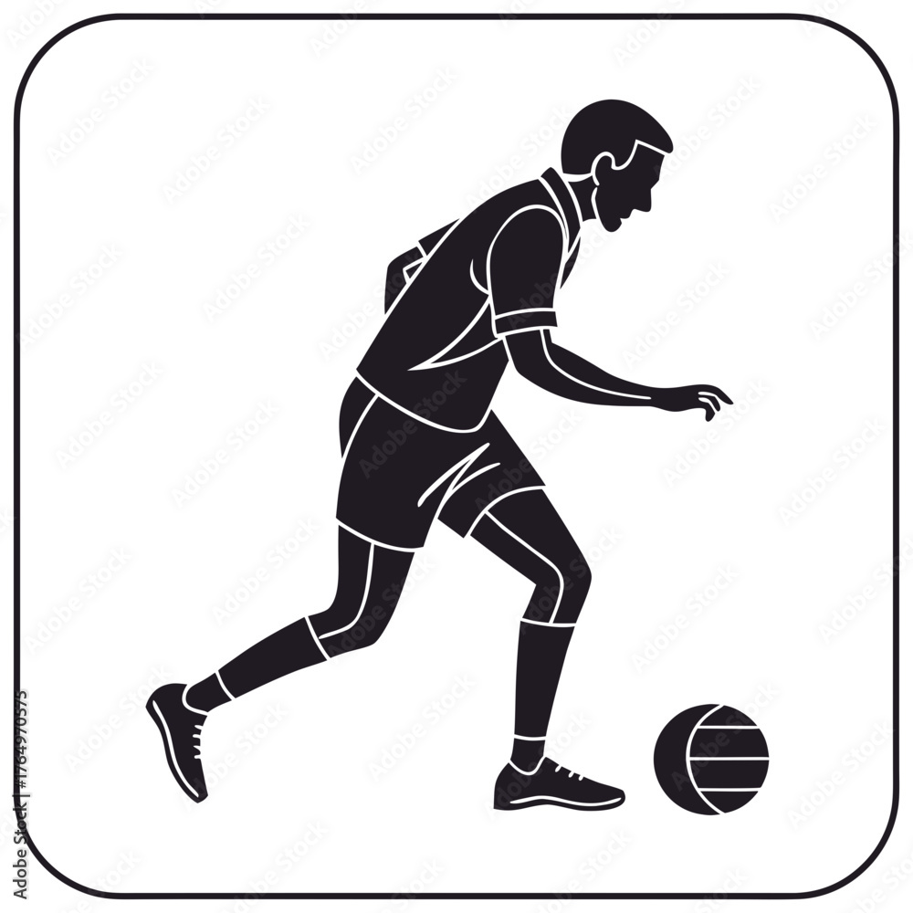 Naklejka premium Soccer player dribbling ball