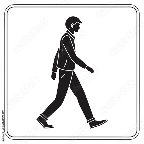 Silhouette of a man walking in full length view