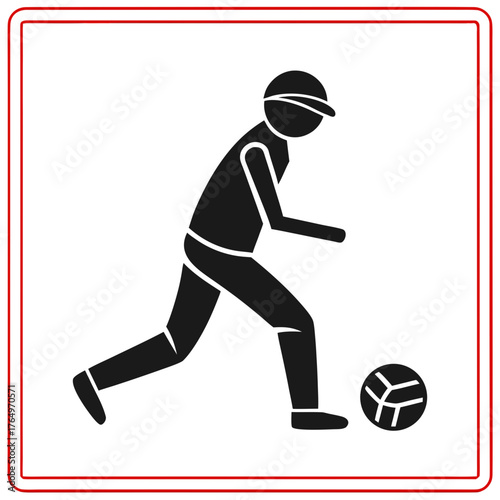 Soccer player dribbling ball