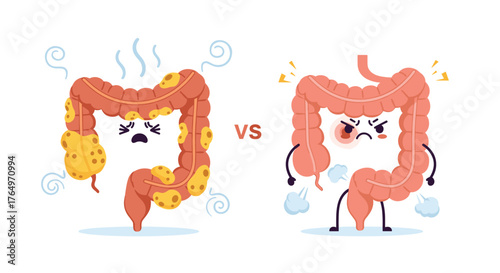 Healthy vs Unhealthy Colon - A Visual Comparison.