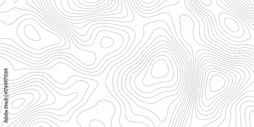 Wavy layers topography texture white background. Topography map contour background. Modern geographic map design. Vintage outdoors style.