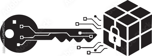 Digital Key Silhouettes Unlocking Blockchain Access Security Potential