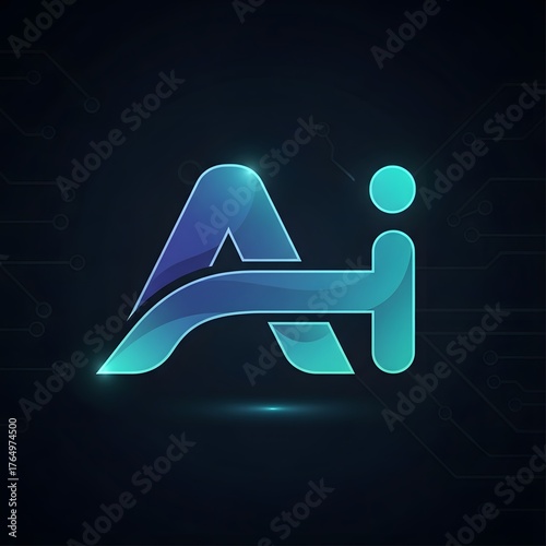 Modern ai logo with sleek gradient design and futuristic aesthetic