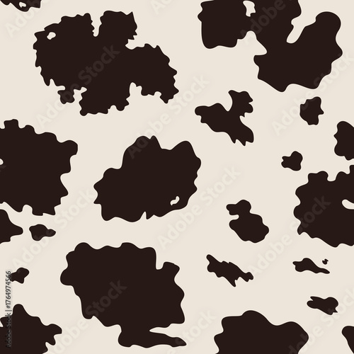 
Cow print seamless vector illustration, fashionable pattern with animal spots
