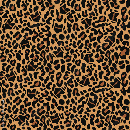 
Leopard print seamless animal background, classic fashion pattern for clothes, paper, fabric