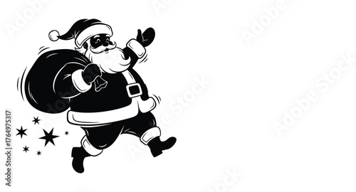 Santa Claus silhouette vector illustration showing classic, modern, and playful holiday character styles