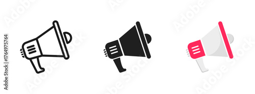 Megaphone icons set. Advertising and business promotion symbol. For website design, logo, app, template, ui, etc. Megaphone icon, loud speaker icon. Vector illustration