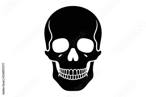 Vector art of black skull vector illustration of a human skull