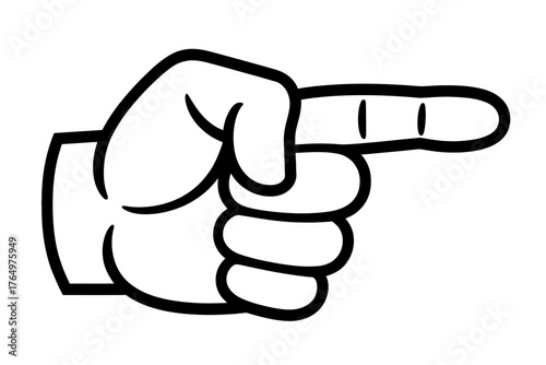 Vector art of cartoon hand pointing right, a simple graphic illustration