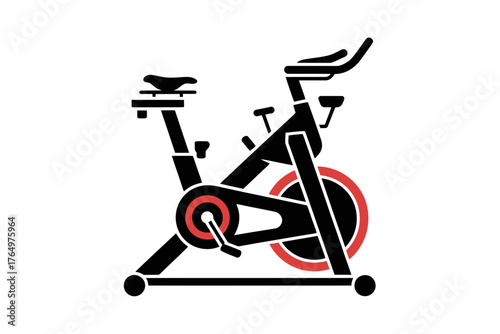 Vector art of stationary exercise bike for indoor cycling workout class