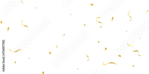 Abstract Scattered yellow confetti Golden Curves Lines creating a festive and celebratory atmosphere visually appealing White Background.	