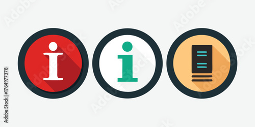 Information Icons: Red, Green, and Yellow