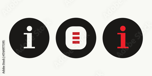 Three Information Icons: Standard, Menu, and Alert