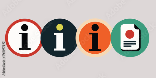 Diverse Information Icons in Circles