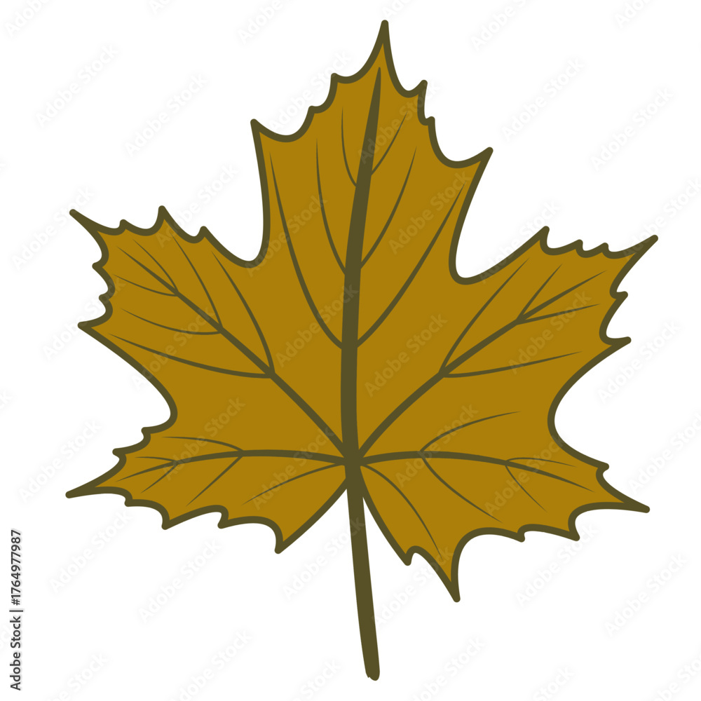 Obraz premium Brown maple leaf vector illustration with autumn theme