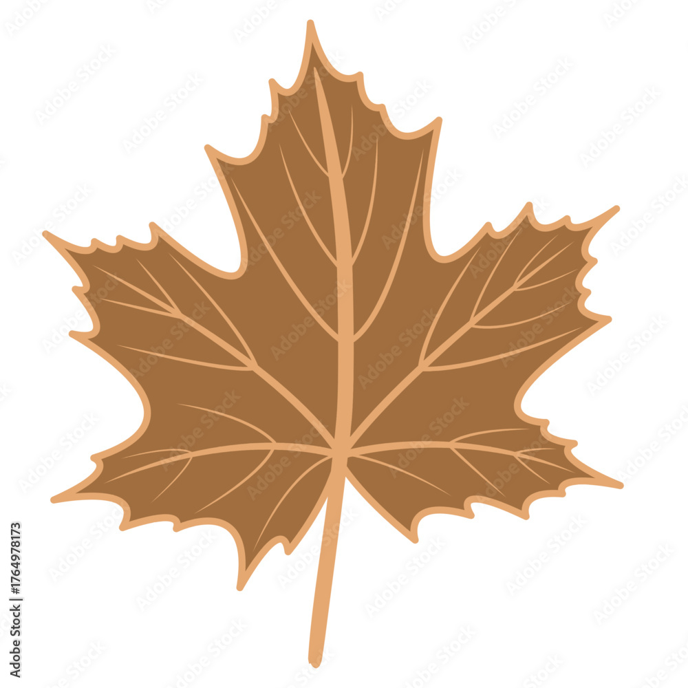 Obraz premium Cape Palliser brown maple leaf vector illustration with autumn theme