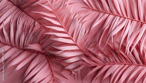 pink palm leaves background