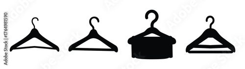 Diverse apparel hangers collection presenting various simple clothing storage essentials for fashion retail home organization display and wardrobe needs