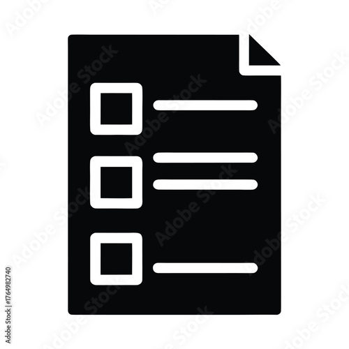 Checklist document icon for task management and to do list application ui design template vector
