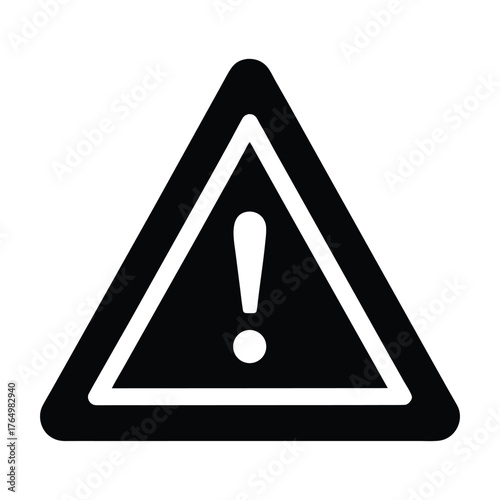 Attention warning sign exclamation point triangle vector icon for safety hazard caution alert notice