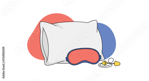 Sleep Essentials - Pillow, Mask, and Bedtime Snack.