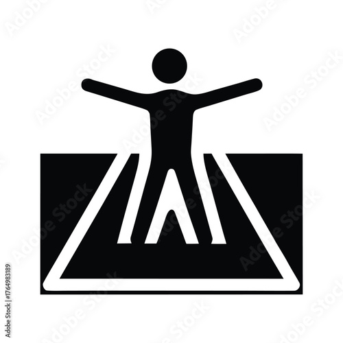 Find your way navigation guidance system human figure on path for direction and orientation help