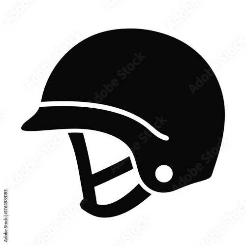 Black equestrian helmet vector image for horse riding safety gear and equipment clip art graphic design
