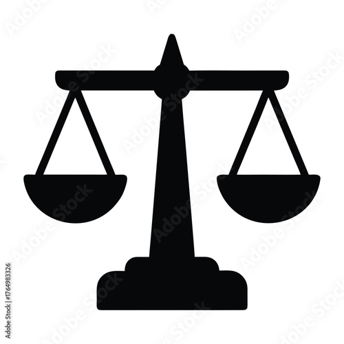 Justice scales law legal symbol balance court judgment equality fairness attorney icon vector