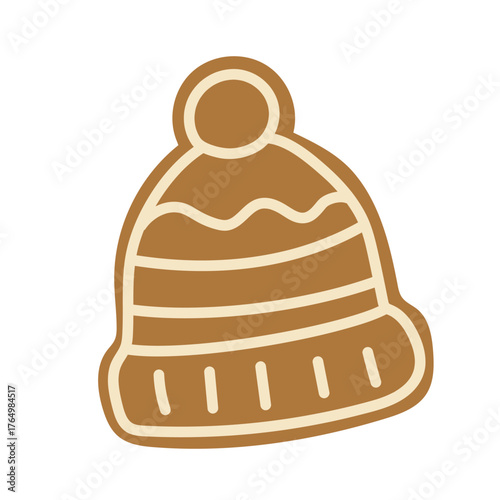 A knitted hat cookies decorated with icing are perfect for holiday baking and celebrations in a cozy kitchen setting.