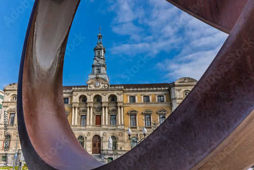 Town Hall of the Basque city of Bilbao, in Vizcaya, Spain