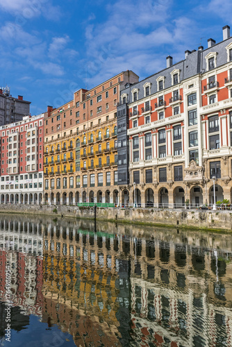 Modernist buildings in the city of Bilbao, in Vizcaya, Basque Country.