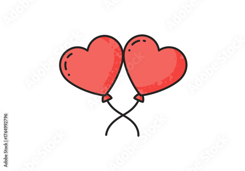 Two Heart Balloons: A Symbol of Love and Affection.