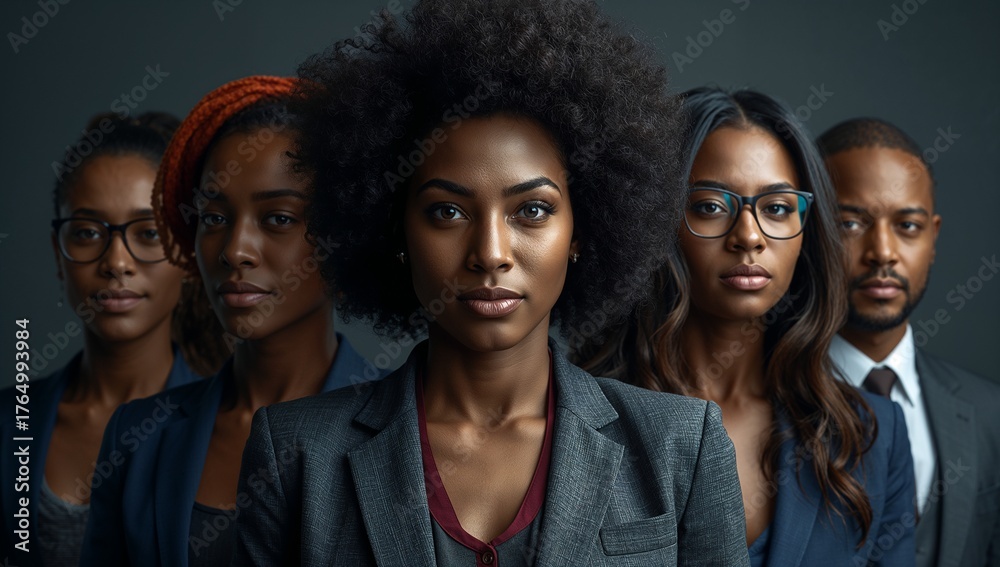 Fototapeta premium African american business team leadership professional diversity corporate success together group on transparent background