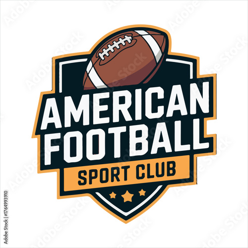 American football design featuring a brown leather ball vector illustration for a team sport symbol